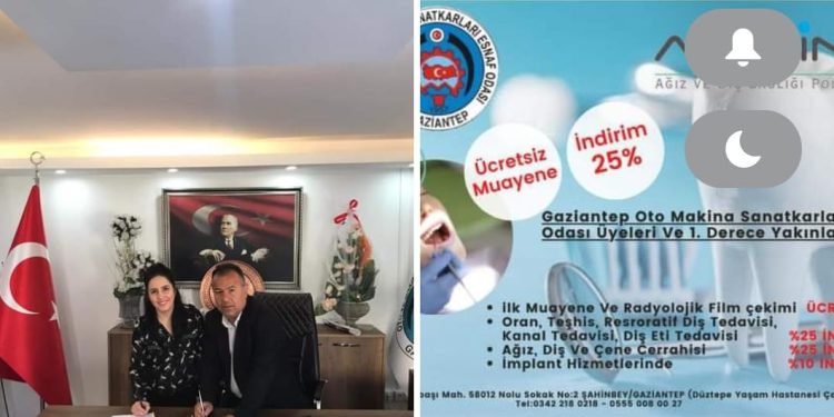 BAŞKANIMIZ RAMAZAN BALCI, ODAMIZ İLE ÖZEL ALMİNA AĞIZ VE DİŞ SAĞLIĞI POLİKLİNİĞİ ARASINDA İNDİRİM ANTLAŞMASI YAPMIŞTIR.