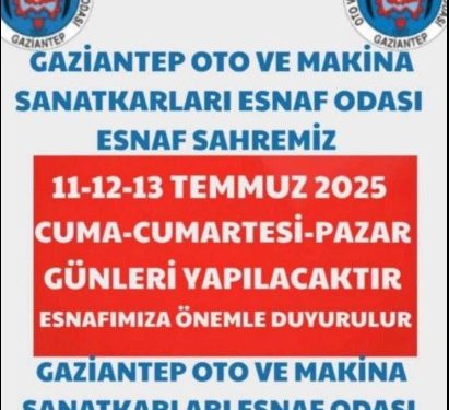 ODAMIZ BAŞKANI RAMAZAN BALCI GELENEKSEL ESNAF SAHRESİ GÜNLERİNİ 09-10-11-12 TEMMUZ 2026 TARİHLERİ OLARAK AÇIKLADI.